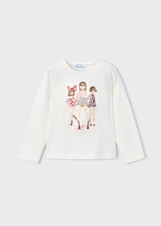 Girls doll motif shirt