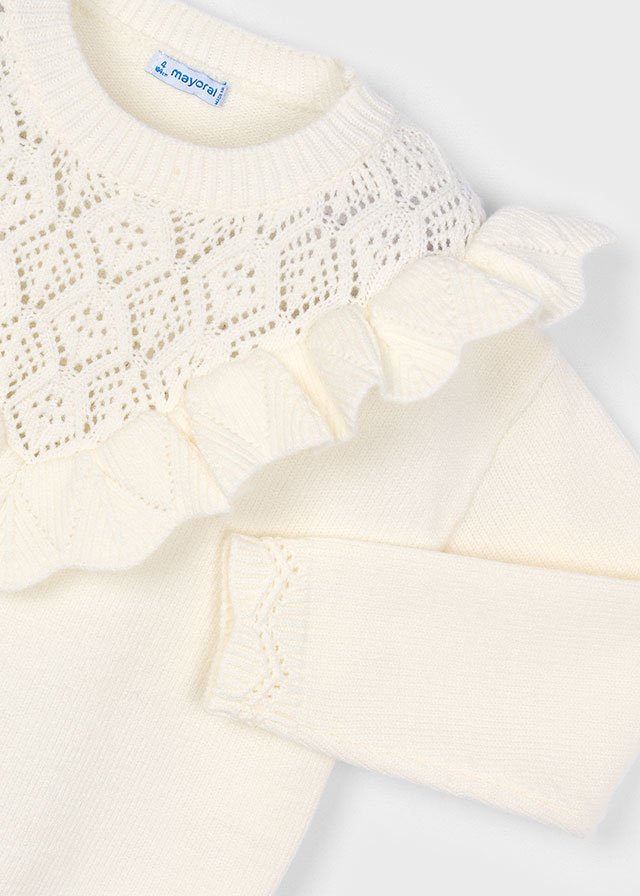 Girls openwork knit jumper