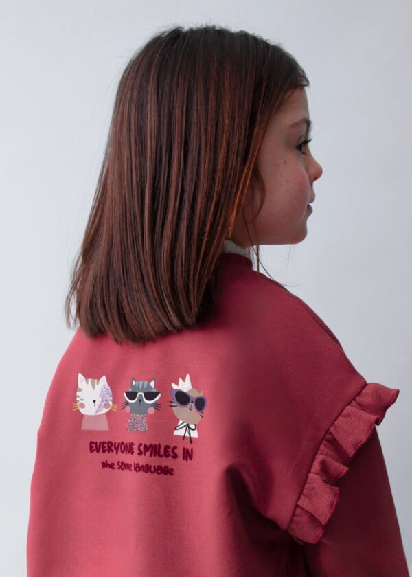 Girls ruffle sleeved jumper