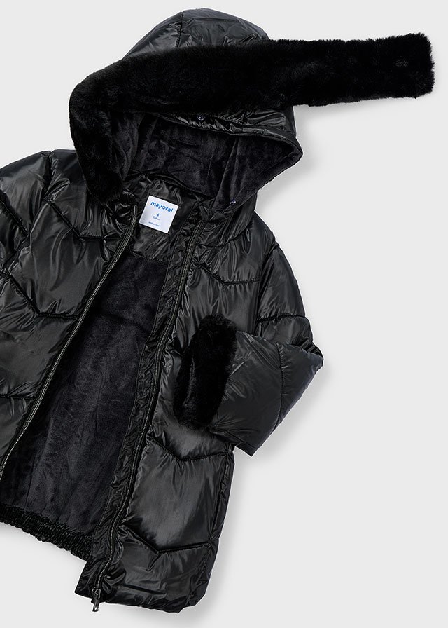 Girls belted metallic coat