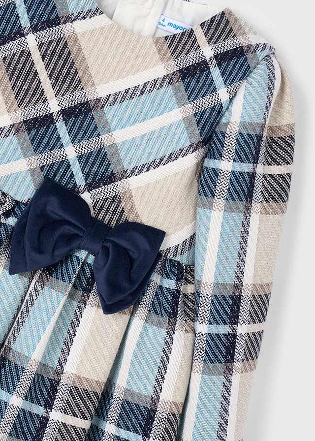 Girls check velvet dress