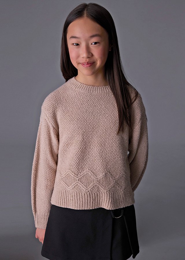 Girls metallic yarn jumper