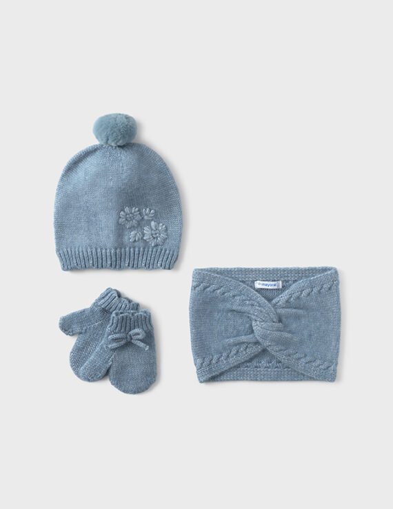Baby 3 Piece Hat and Scarf Set Baby 3 Piece Hat and Scarf Set