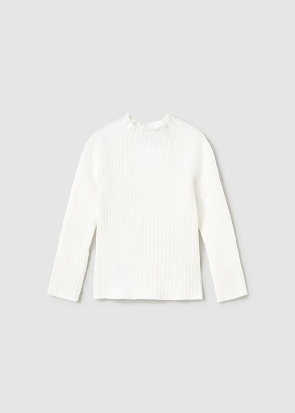 Baby knitted jumper with mid high neck