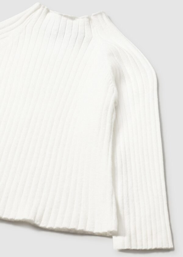 Baby knitted jumper with mid high neck