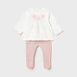 Newborn girl's leggings and jumper set