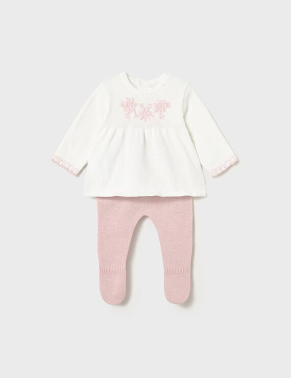Newborn girl's leggings and jumper set
