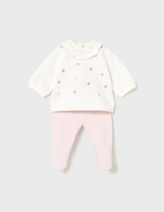 Newborn girl's leggings and sweatshirt set