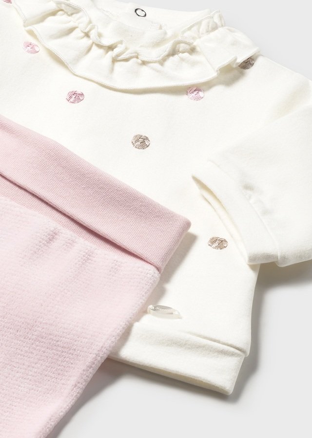 Newborn girl's leggings and sweatshirt set