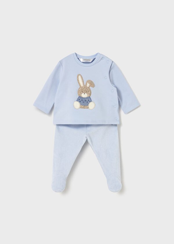 Newborn jumper and footed trouser set
