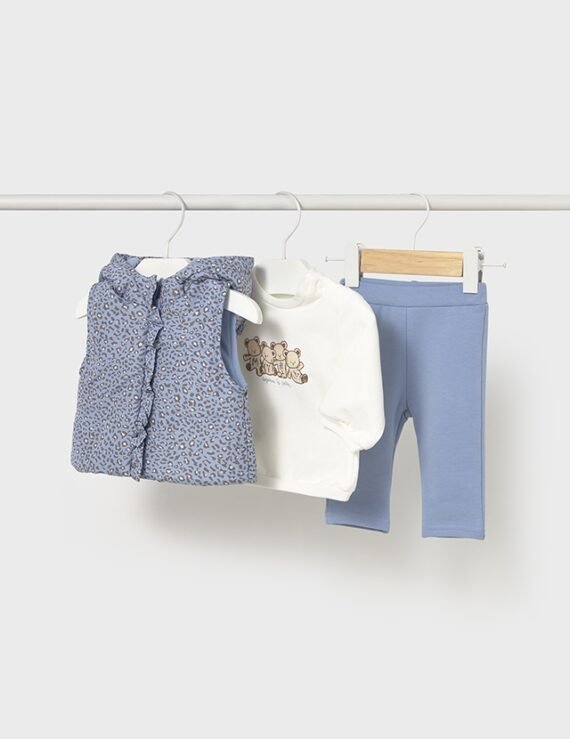 Newborn print tracksuit with gilet