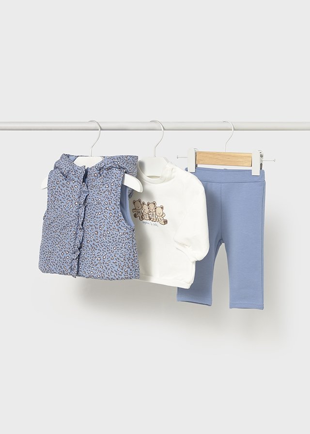 Newborn print tracksuit with gilet