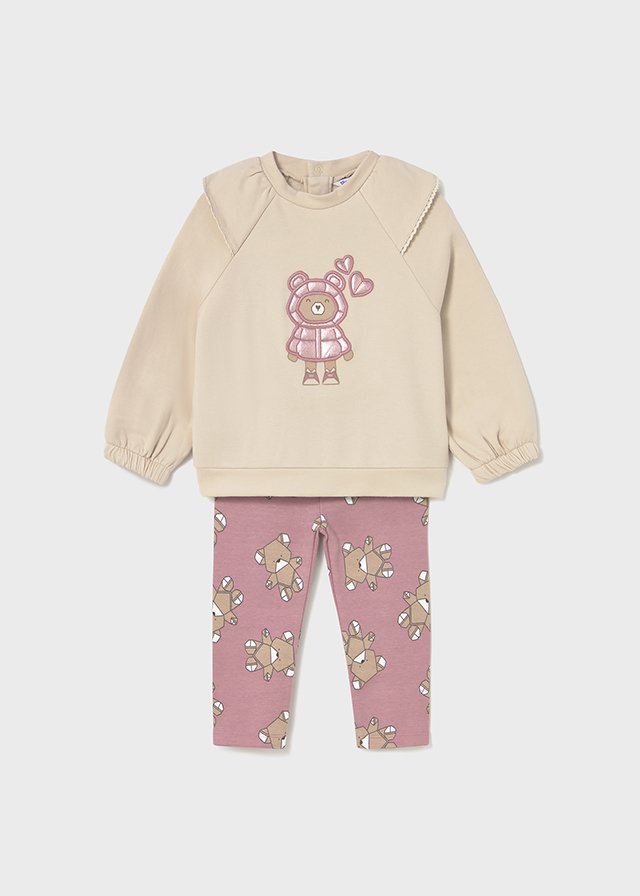 Baby print legging and jumper set