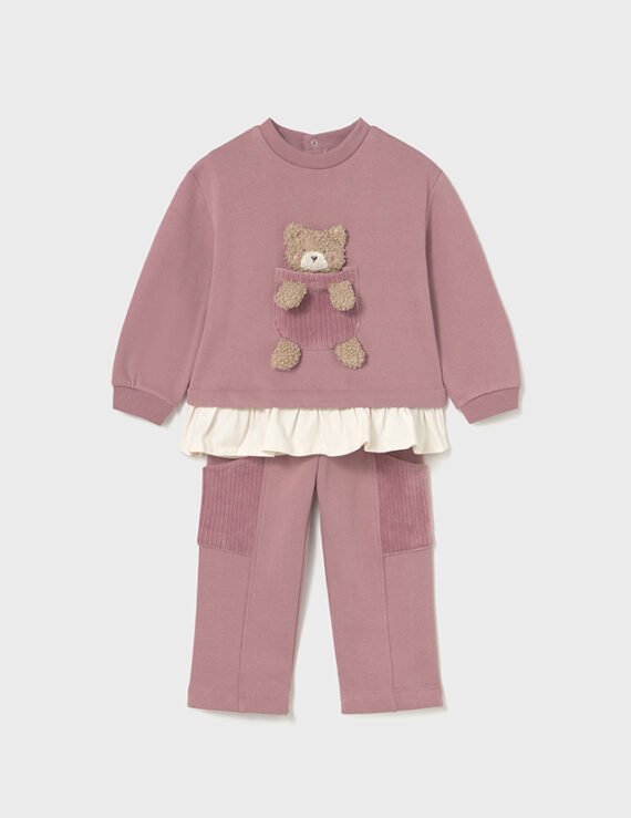 Baby bear motif tracksuit set