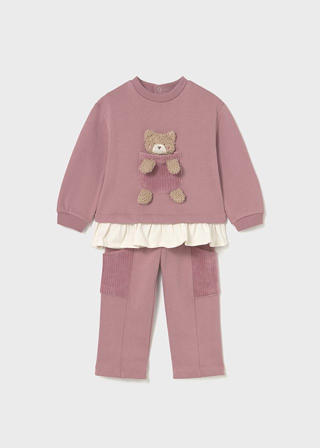 Baby bear motif tracksuit set
