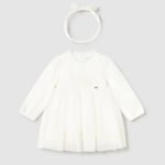 Baby tulle ceremony set with headband