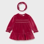 Baby velvet dress with headband