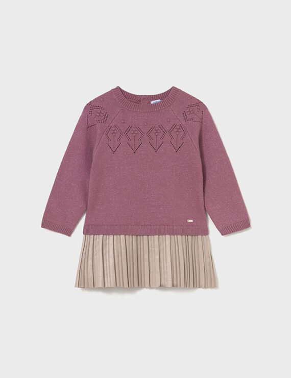 Baby combined knitted dress
