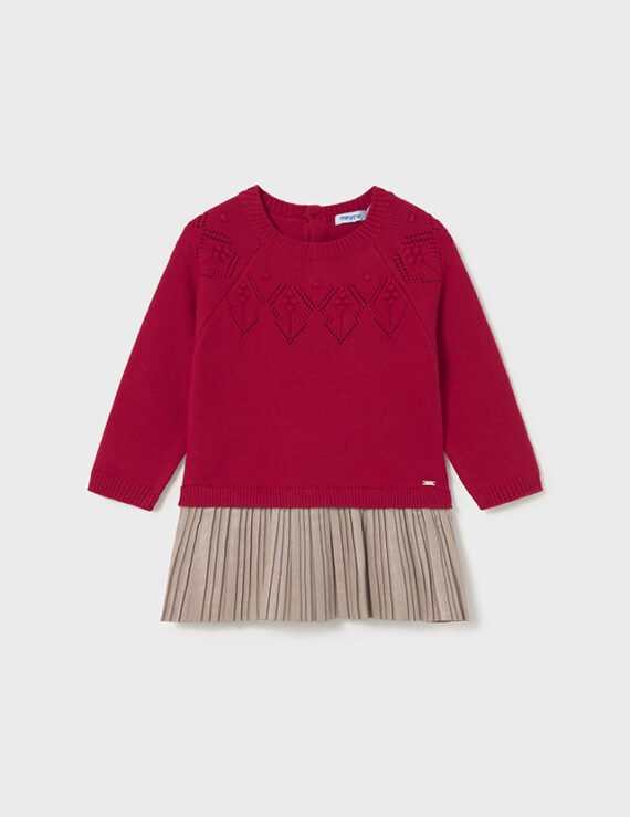 Baby combined knitted dress