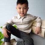 Boys knitted polo short