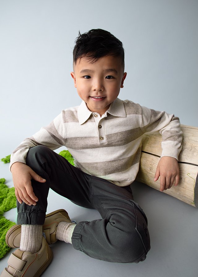 Boys knitted polo short