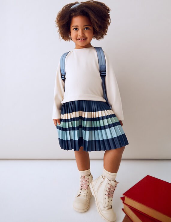 Girls combined striped dress