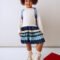 Girls combined striped dress