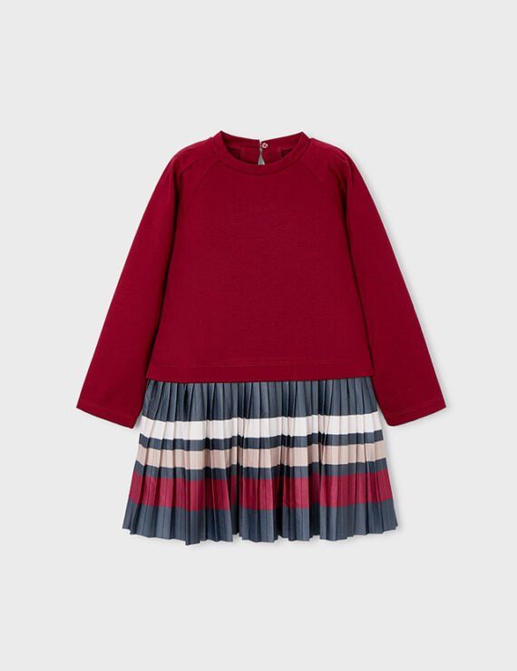 Girls combined striped dress