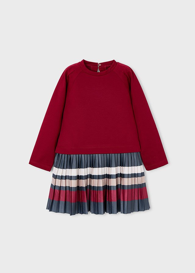 Girls combined striped dress