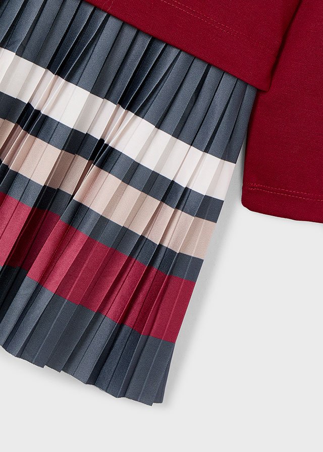 Girls combined striped dress