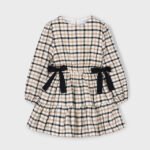 Girls check bow dress