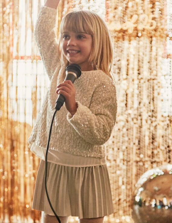 Girls combined sequin dress