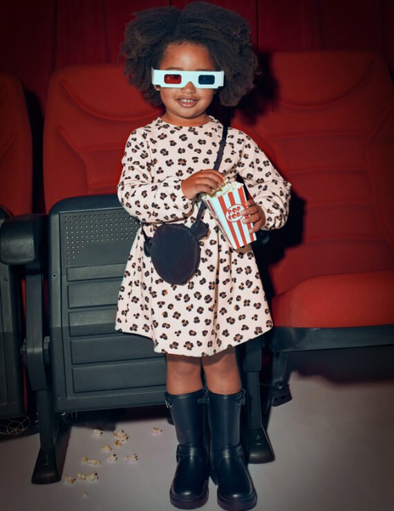 Girls fleece dress with bag