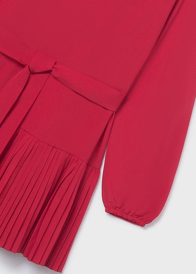 Girls pleated crepe dress