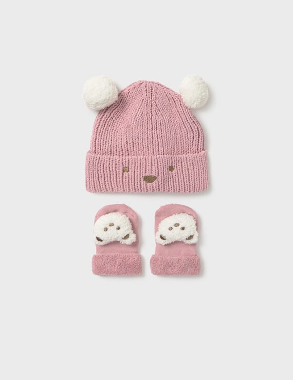 Newborn unisex hat and mittens set