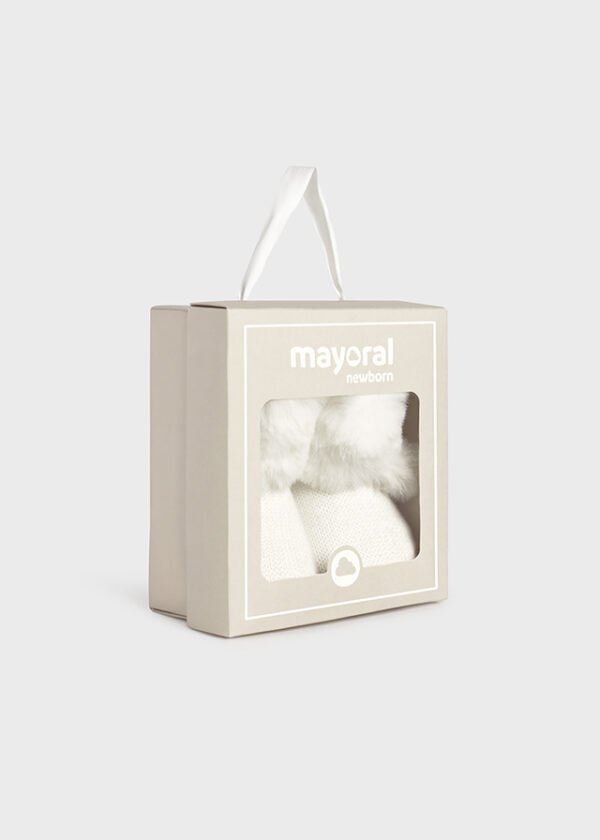Newborn tricot and faux fur boots
