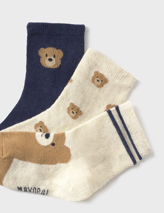 Pack of 3 plain socks boy