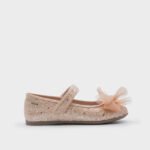 Girls glitter Mary Janes with bow