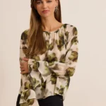 Silk flower blouse