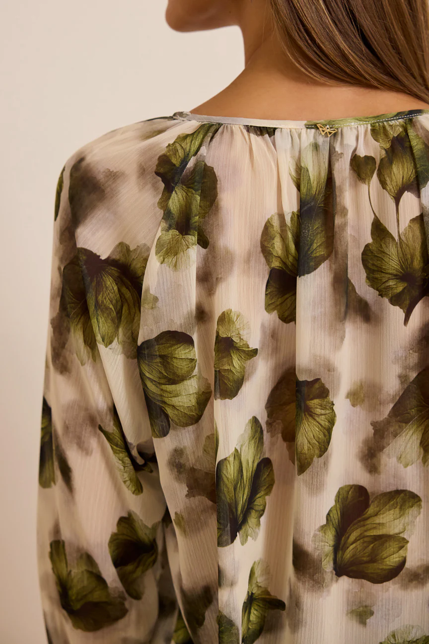 Silk flower blouse