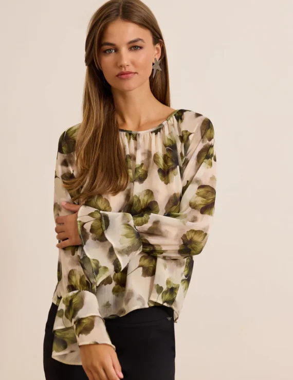 Silk flower blouse