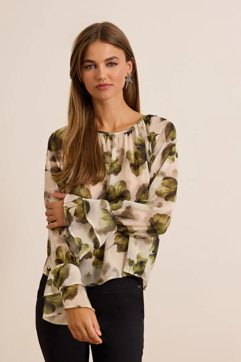 Silk flower blouse