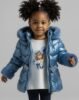 Girls belted metallic coat