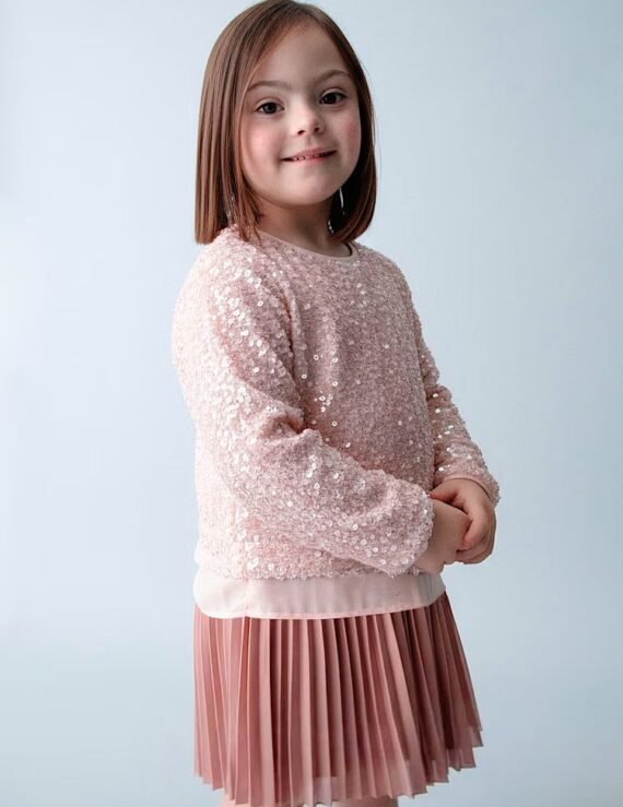 Girls combined sequin dress