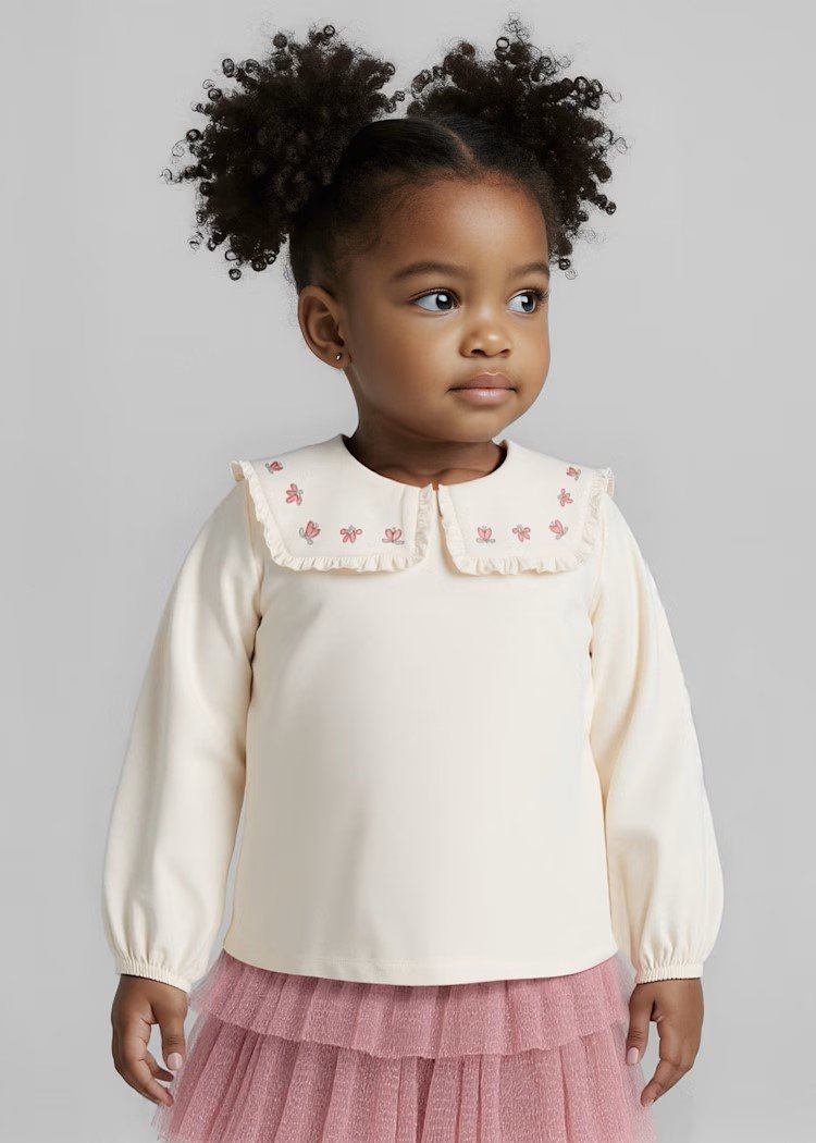 Girls ruffle neck blouse