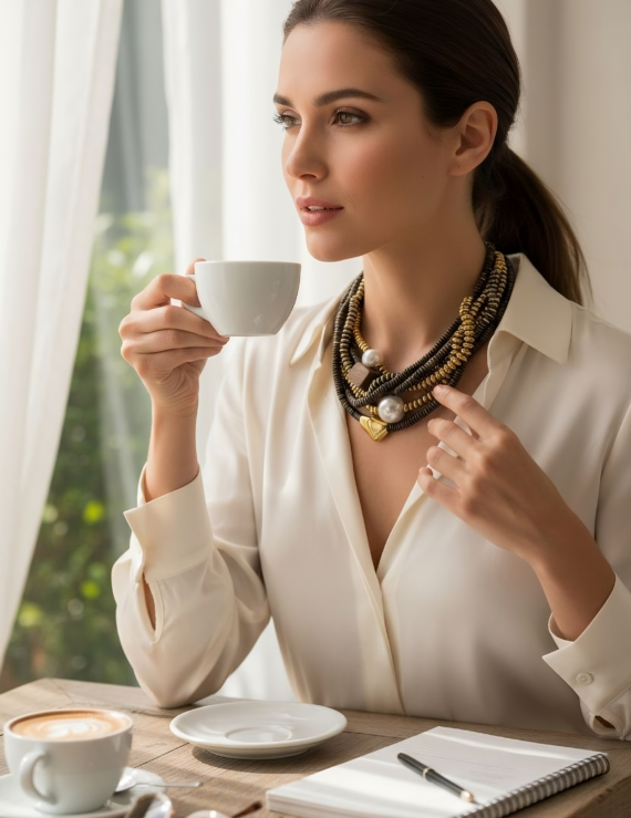 Necklace wooden style