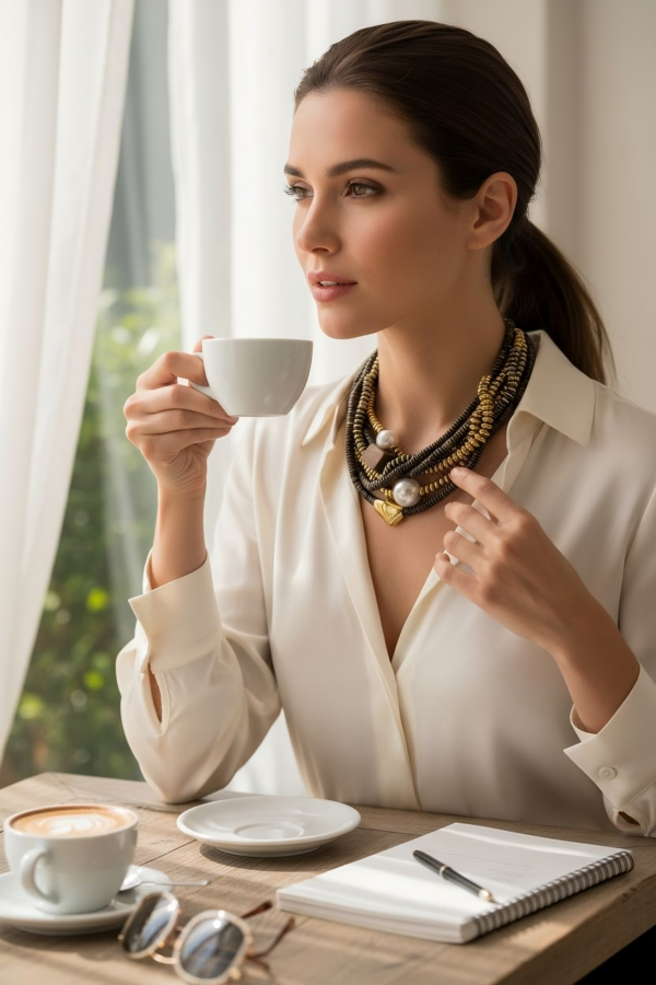 Necklace wooden style