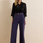 Wide pants with belt