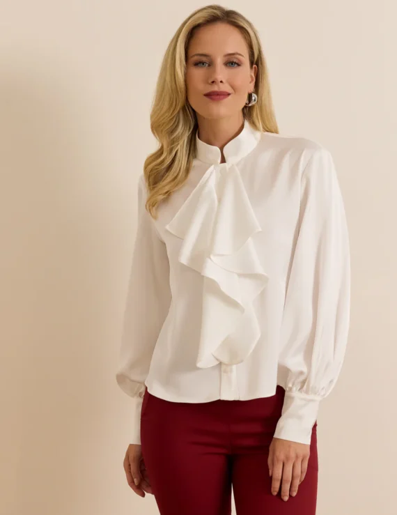 Ruffle shirt silk