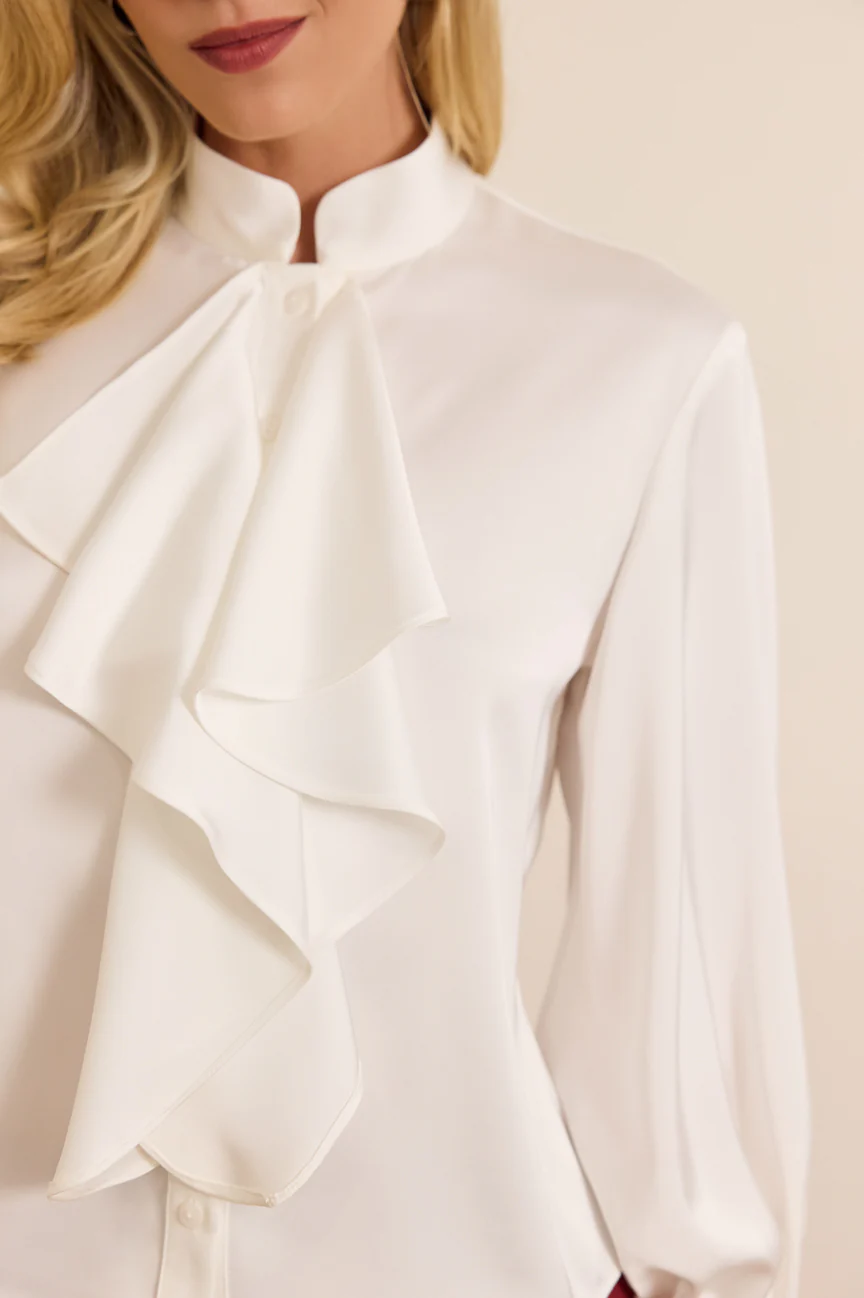 Ruffle shirt silk
